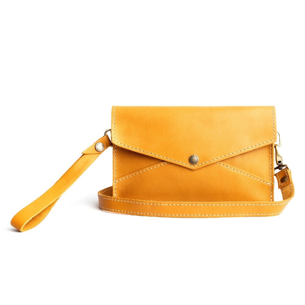 EUC Sunflower Envelope Convertible Crossbody purse- Portland Leather Goods